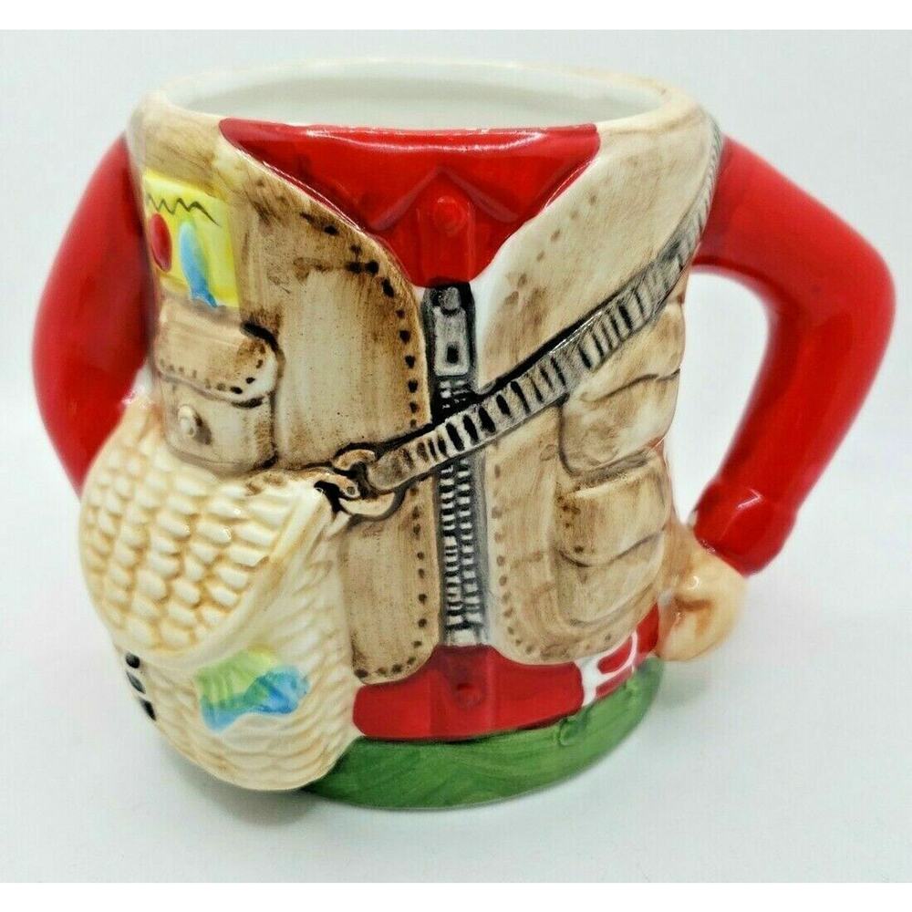 Vintage 1992 B & B Giftware Fisherman Ceramic‎ Coffee Tea Mug 15 Oz
